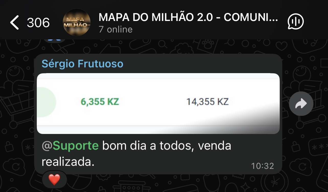 Captura de ecrã de resultado de aluno